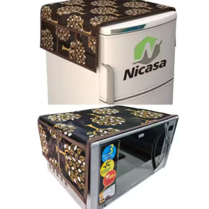 Krishna E premium quality Fabric Fridge Cover With 1 pec of Microwave Oven Cover - Set of 2 Pec
