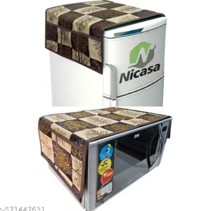 Krishna E premium quality Fabric Fridge Cover With 1 pec of Microwave Oven Cover - Set of 2 Pec