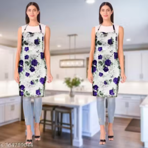 NICASA Kitchen Apron- Waterproof /Oil-Proof - Adjustable Aprons with Pockets for Women Men Washable - Pack of 2 (color As per availibility)