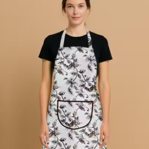 Samridhi Floral print waterproof Ktichen Apron for Women with front pocket, for kitchen, Home , Dusting use.