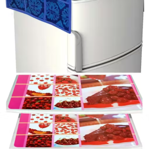 Nicasa premium fridge cover with six utility pockets and 6 fridge mats