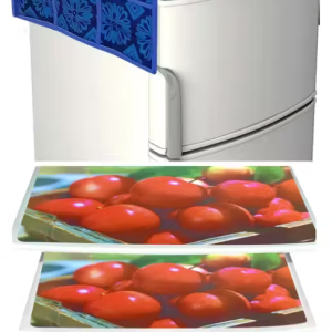 Nicasa premium fridge cover with six utility pockets and 6 fridge mats