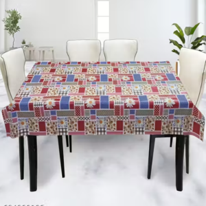 NICASA PVC PVC Rectangular 6-Seater Dining Table Cover | Table Protector, Water & Stain Resistant | Size - 54x78Inches- Floral Design, Multicolor