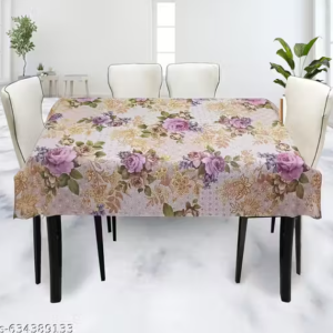 NICASA PVC PVC Rectangular 6-Seater Dining Table Cover | Table Protector, Water & Stain Resistant | Size - 54x78Inches- Floral Design, Multicolor