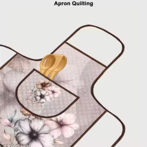 Samridhi Quilted Floral print waterproof Ktichen Apron for Women with front pocket, for kitchen, Home , Dusting use. Pack of 1 Apron