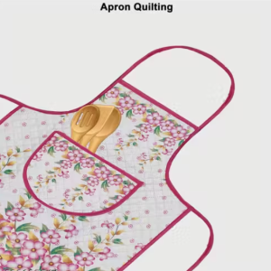 Samridhi Quilted Floral print waterproof Ktichen Apron for Women with front pocket, for kitchen, Home , Dusting use. Pack of 1 Apron