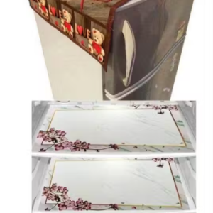 Nicasa HD Premium Quality combo of fridge top, 2 handle cover and 3 Mat -set of 6 pieces