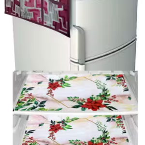 Fridge Cover With 6 Utility Pockets and 3 Piece Mat