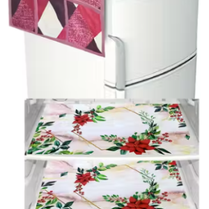 Fridge Cover With 6 Utility Pockets and 3 Piece Mat