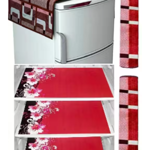 Premium Quality combo of fridge top, 2 handle cover and 3 mats-set of 6 pieces