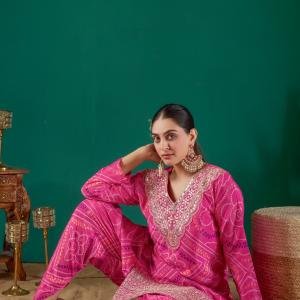 Rani Radiance Embroidered Kurta Pant Set