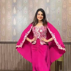 D 87 ✨ Elegant Fusion Glam in Hot Pink ✨