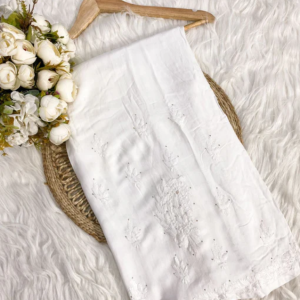 LEHER White Modal Chikankari Mokaish Work Palazzo