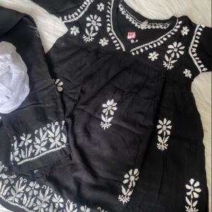 SIA Black Modal Chikankari Set