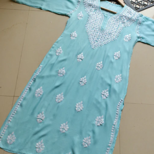 SHIVANI Blue Modal Chikankari Kurta Set -
