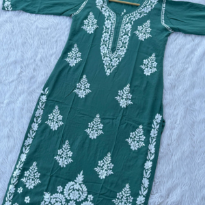 SHUBHI Teal Modal Chikankari Kurti