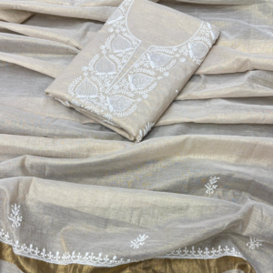 SIA Tissue Kurta Dupatta Chikanakari Set Emellished With Pearl Cutdana