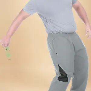 Silver Lycra Blend Elastic Solid Track Pant For Men