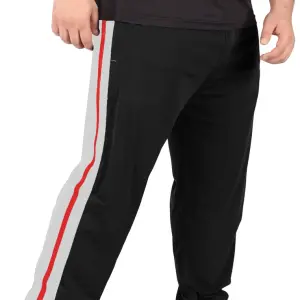 Men’s Black Side-Stripe Sports Track Pants