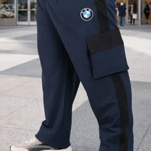 Men’s Navy Blue BMW Inspired Cargo Track Pants