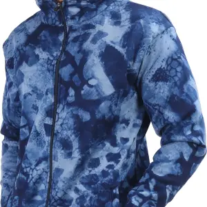 Multicolor Lycra Blend Polyester Zipper Printed Full Sleeve Fleece Jacket For Men