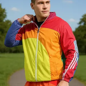 Multicolor Lycra Blend Polyester Zipper Solid Full Sleeve Sports Jacket For Men