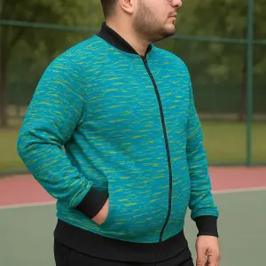 Blue Lycra Blend Polyester Sports Regular Full Sleeve Sports Jacket For Men