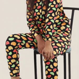 Multicolor Lycra Blend Printed Graphic Print Track Suit For Women