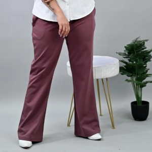 Pink Lycra Blend Polyester Elastic Solid Track Pant For Women