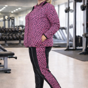 Pink Lycra Blend Regular Track Suit For Women