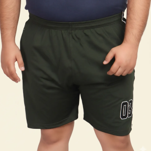 Green Lycra Blend Polyester Elasticated Solid Shorts For Men