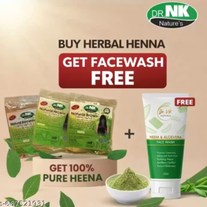 Dr. NK Haircare & Skincare Combo | Herbal Henna Hair Care + Aloe Vera Face Wash |