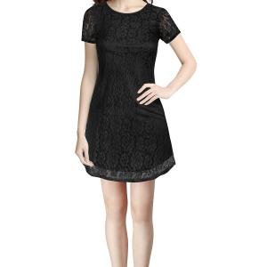 Women Embroidered Fit & Flare Dress with Round Neck