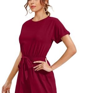 Women Dress | Jumpsuit Casual Short Sleeve Mini Dress, Jumpsuits For Women Stylish