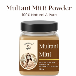 Trustmeds Multani Mitti(Fullers earth), 100% Natural, Ideal for Skin & Hair, Preservative & Color Free, 100g
