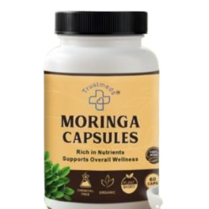 Organic Moringa Capsules (60 Caps) - 100% Natural Moringa Oleifera Leaf Powder