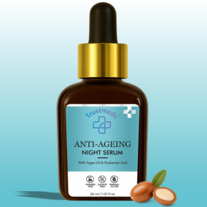 Anti Ageing Night Face Serum for Glowing Skin - Infused with Pure Argan Oil & Hyaluronic Acid for Wrinkles