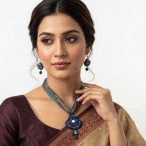 Handmade Terracotta Necklace Set for Women & Girls | Ethnic Clay Jewellery with Earrings for Daily Wear & Occasions