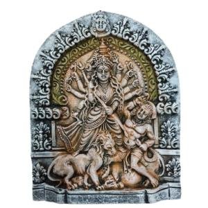 Haus Fabula Handcrafted Terracotta Goddess Durga Idol – 35 cm, Multicolor | Home, Temple & Office Decor