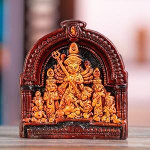 Handcrafted Terracotta Goddess Durga Idol – Multicolor | Home, Temple, Office & Living Room Decorative Figurine