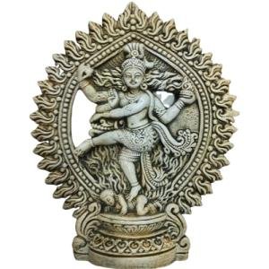 Handcrafted Brass Lord Shiva Nataraj Idol – Clay & Brass Sculpture, Oval Shape Decorative Statue