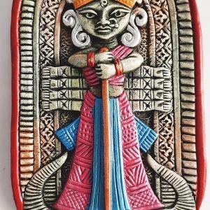 Handcrafted Terracotta Goddess Durga Wall Hanging | Multicolor Terracotta Idol for Home, Temple, Office & Living Room Decor