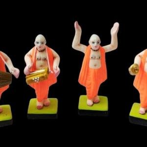 Krishnanagar Handmade Clay Human Fantasy Figure – ISKCON Nagar Kirtan | Traditional Matir Putul Decor & Gift (20 × 12 cm)