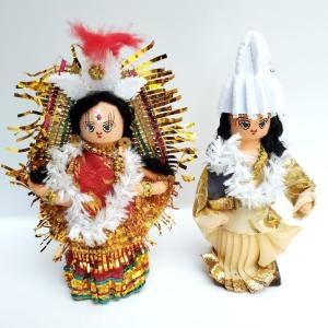 Handicrafts Wooden Bengali Married Couple – 14 cm | Traditional Handmade Decorative Dolls for Home & Festive Decor