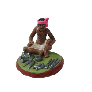 Handmade Decorative Clay Figurine – Falwala / Golu Dolls / Golu Bommai (Krishnanagar Clay, 10–12 cm)