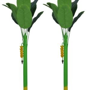 SIMONART AND PRINTING Handmade Wooden Banana Tree – 3 ft Decorative Home & Pooja Decor