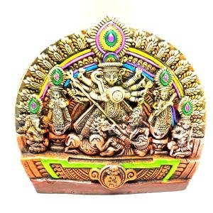SIMONART AND PRINTING Clay Goddess Durga Maa Idol – 1 ft Handmade Decorative Statue for Home & Temple