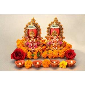 Laxmi Ganesh Idol Set – Diwali Pooja Room Décor