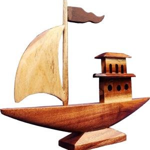 Handicrafts Wooden Ship – 35 cm | Handmade Nautical Decorative Piece for Home Decor