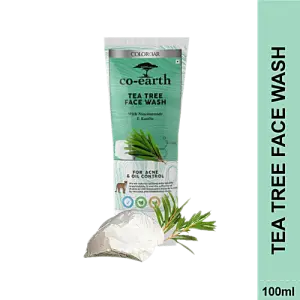 Co-Earth Tea Tree Face Wash for Acne & Oil Control |Deep Cleansing Anti-Pimple Cleanser for Oily & Acne-Prone Skin|100 ml